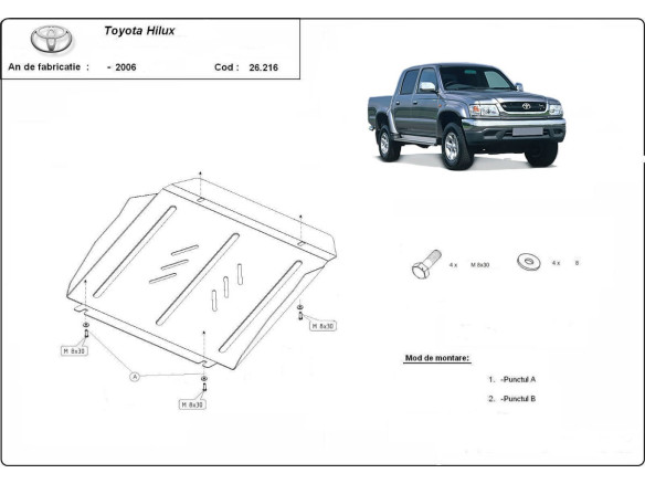 Stahl Unterfahrschutz für Motor Toyota Hilux (2000-2004) EANToyota Hilux