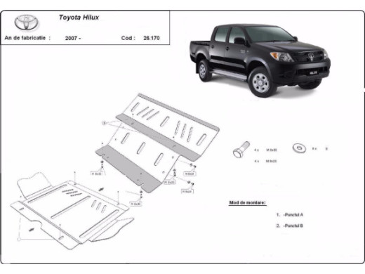 Stahl Unterfahrschutz für Motor Toyota Hilux (2004-2015) EANToyota Hilux