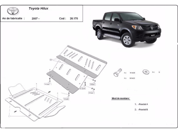 Stahl Unterfahrschutz für Motor Toyota Hilux (2004-2015) EANToyota Hilux