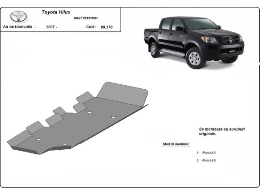 Stahl Unterfahrschutz für Treibstofftank Toyota Hilux (2004-2015) EANToyota