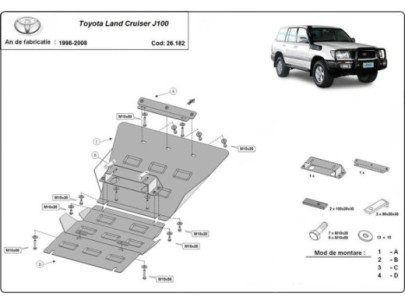 Stahl Unterfahrschutz für Motor Toyota Land Cruiser 150 (2009-2023) EANToyota Land Cruiser 2