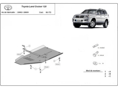 Stahl Unterfahrschutz für Motor Toyota Land Cruiser 150 (2009-2023) EANToyota Land Cruiser 2