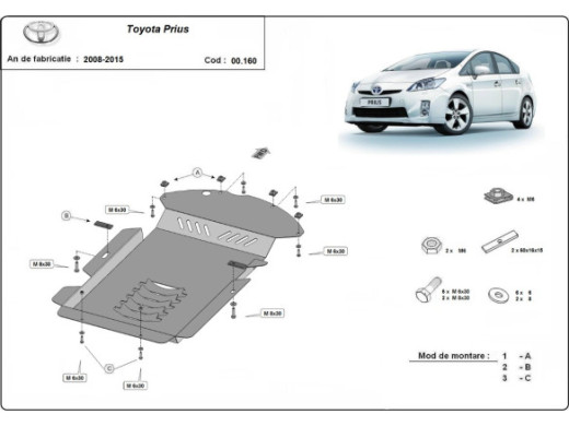 Stahl Unterfahrschutz für Katalysator Toyota Prius 3 (2008-2015) EANToyota Prius