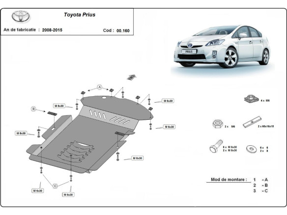 Stahl Unterfahrschutz für Katalysator Toyota Prius 3 (2008-2015) EANToyota Prius