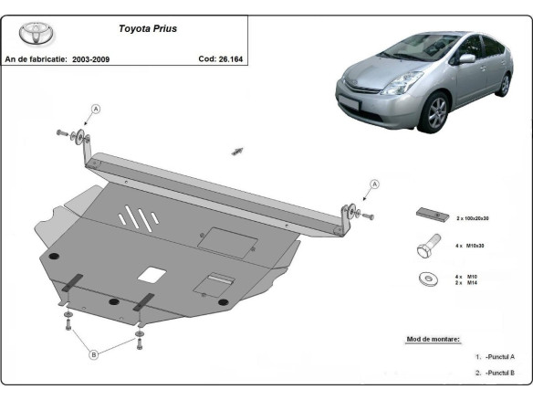 Stahl Unterfahrschutz für Motor Toyota Prius (2003-2009) EANToyota Prius