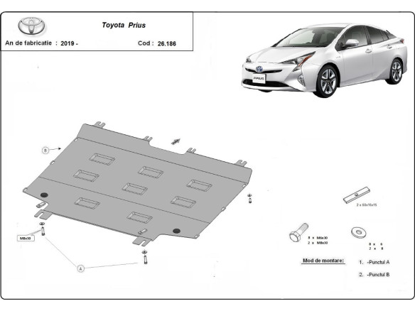 Stahl Unterfahrschutz für Motor Toyota Prius (2016-2022) EANToyota Prius