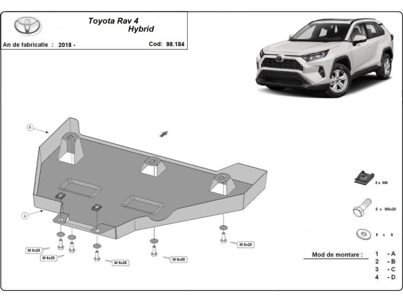 Stahl Unterfahrschutz für Differentialschutz Toyota RAV 4 Hybrid (2018-2026) EANToyota RAV 4