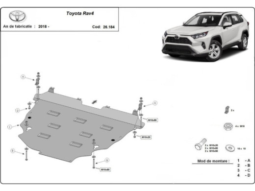 Stahl Unterfahrschutz für Motor Toyota Rav4 (2018-2026) EANToyota RAV 4