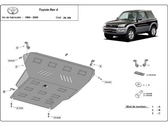 Stahl Unterfahrschutz für Motor Toyota RAV 4 (1994-2000) EANToyota RAV 4