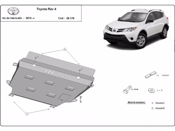 Stahl Unterfahrschutz für Motor Toyota RAV 4 (2013-2018) EANToyota RAV 4