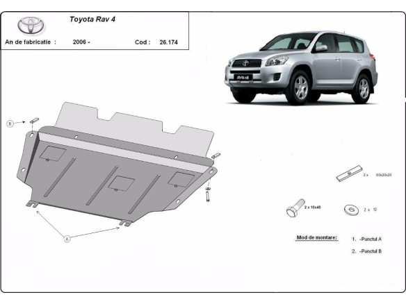 Stahl Unterfahrschutz für Motor Toyota RAV 4 diesel (2006-2013) EANToyota RAV 4