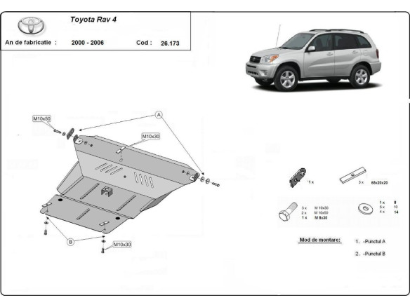 Stahl Unterfahrschutz für Motor Toyota Rav4 (2000-2006) EANToyota RAV 4