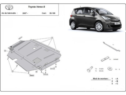 Stahl Unterfahrschutz für Katalysator Toyota Verso-S (2007-2018) EANToyota Verso