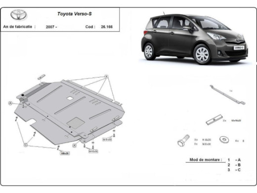 Stahl Unterfahrschutz für Motor Toyota Verso (2007-2018) EANToyota Verso
