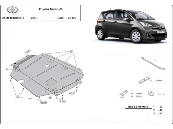 Stahl Unterfahrschutz für Motor Toyota Verso (2007-2018) EANToyota Verso