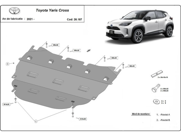 Stahl Unterfahrschutz für Motor Toyota Yaris Cross XP210 (2021-2026) EANToyota Yaris