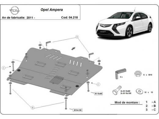 Stahl Unterfahrschutz für Motor Opel Ampera (2011-2019) EANOpel