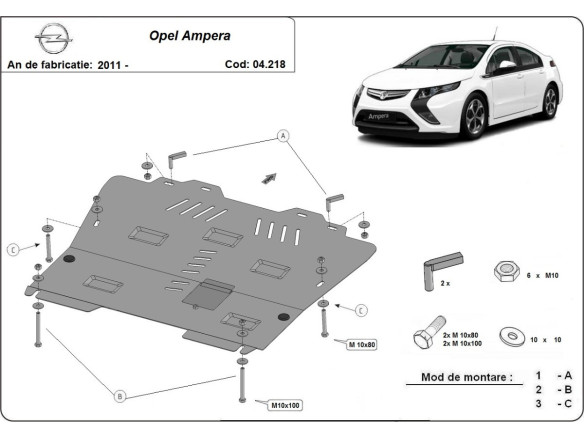 Stahl Unterfahrschutz für Motor Opel Ampera (2011-2019) EANOpel