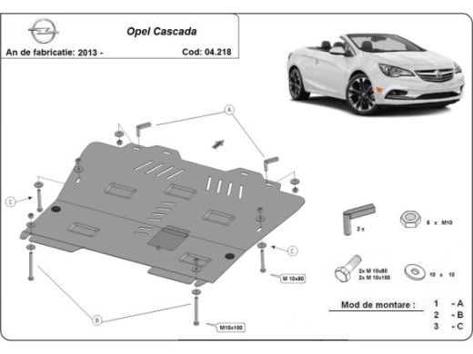 Stahl Unterfahrschutz für Motor Opel Cascada (2013-2019) EANOpel Cascada