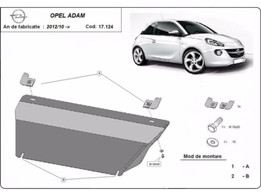 Stahl Unterfahrschutz für Motor Opel Adam (2012-2019) EANOpel Adam