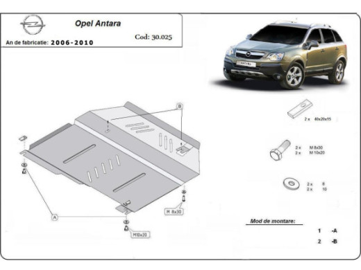 Stahl Unterfahrschutz für Motor Opel Antara (2006-2010) EANOpel