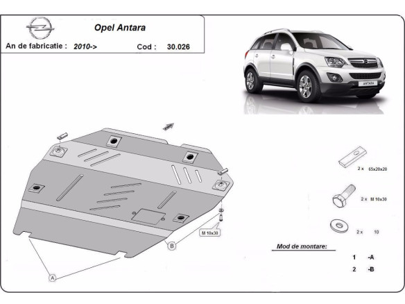 Stahl Unterfahrschutz für Motor Opel Antara (2010-2015) EANOpel
