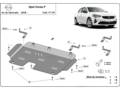 Stahl Unterfahrschutz für Motor Opel Astra F (1991-1996) EANOpel 2