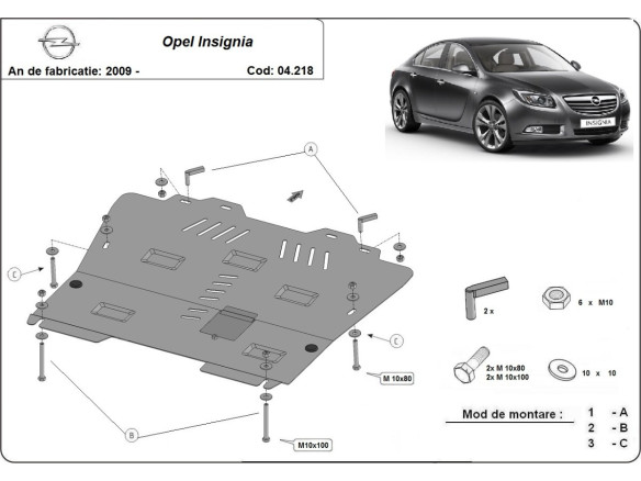 Stahl Unterfahrschutz für Motor Opel Insignia (2009-2017) EANOpel Insignia