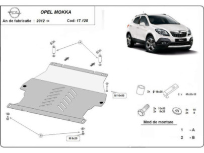 Stahl Unterfahrschutz für Motor Opel Mokka (2019-2026) EANOpel Mokka 2
