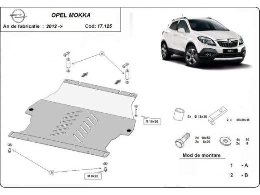 Stahl Unterfahrschutz für Motor Opel Mokka (2012-2019) EANOpel