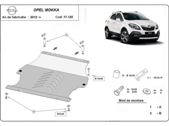 Stahl Unterfahrschutz für Motor Opel Mokka (2012-2019) EANOpel