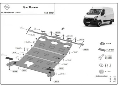 Stahl Unterfahrschutz für Motor Opel Vivaro (2014-2019) EANOpel 2