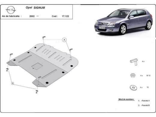 Stahl Unterfahrschutz für Motor Opel Signum (2002-2008) EANOpel