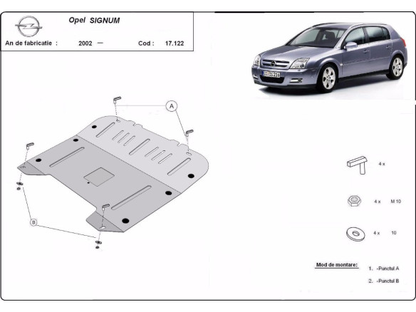 Stahl Unterfahrschutz für Motor Opel Signum (2002-2008) EANOpel