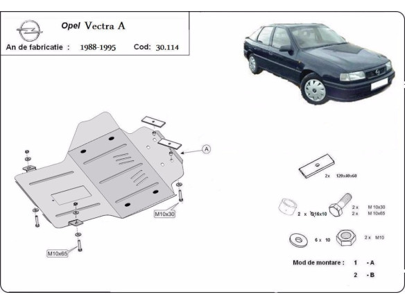 Stahl Unterfahrschutz für Motor Opel Vectra A (1988-1995) EANOpel Vectra