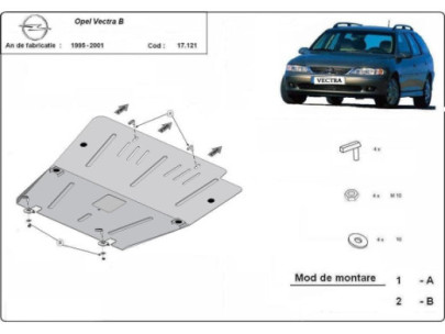 Stahl Unterfahrschutz für Motor Opel Astra F (1991-1996) EANOpel 2