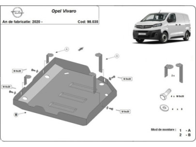 Stahl Unterfahrschutz für Motor Opel Vivaro (2019-2026) EANOpel Vivaro 2