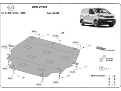 Stahl Unterfahrschutz für Motor Opel Vivaro (2019-2026) EAN 2