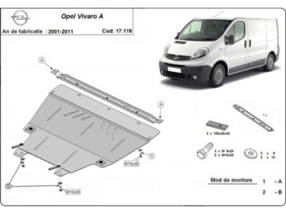 Stahl Unterfahrschutz für Motor Opel Vivaro (2019-2026) EANOpel Vivaro 2
