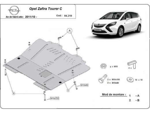 Stahl Unterfahrschutz für Motor der Opel Zafira C (2011-2019) EANOpel Zafira