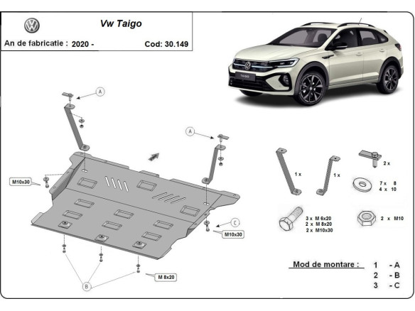 Stahl Unterfahrschutz für Motor VW Taigo (2020-2026) EANVolkswagen