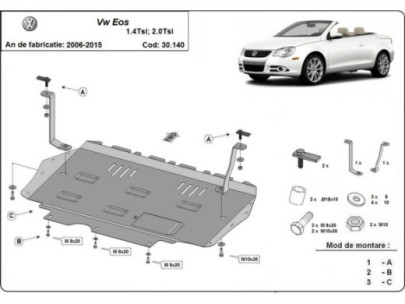 Stahl Unterfahrschutz für Motor Volkswagen Sharan (2010-2022) EANVolkswagen 2