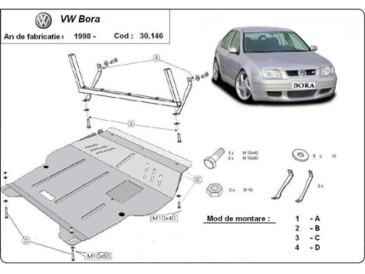 Stahl Unterfahrschutz für Motor VW Bora (1998-2006) EANVolkswagen