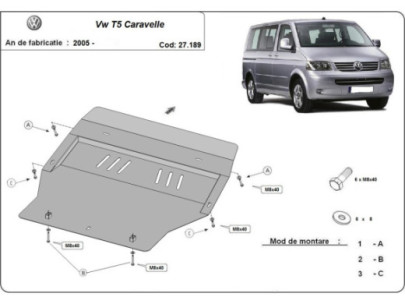 Stahl Unterfahrschutz für Motor Volkswagen Sharan (2010-2022) EANVolkswagen 2
