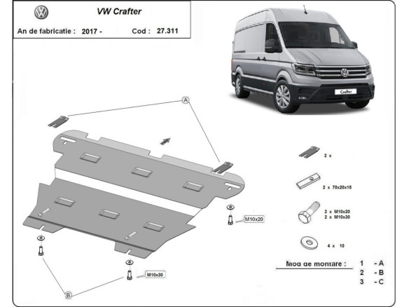 Stahl Unterfahrschutz für Motor Vw Crafter (2017-2026) EANVolkswagen
