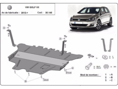 Stahl Unterfahrschutz für Motor VW Golf 6 (2010-2012) EANVolkswagen Golf 2
