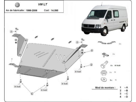 Stahl Unterfahrschutz für Motor Volkswagen LT (1996-2006) EANVolkswagen