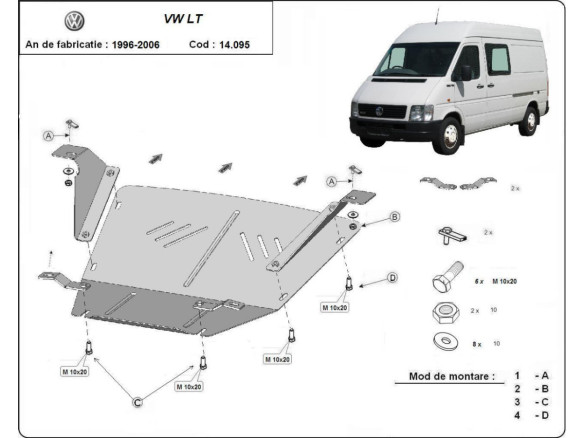 Stahl Unterfahrschutz für Motor Volkswagen LT (1996-2006) EANVolkswagen