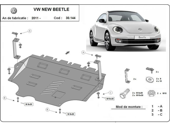 Stahl Unterfahrschutz für Motor Volkswagen New Beetle (2011-2017) EANVolkswagen New Beetle