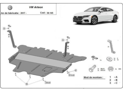 Stahl Unterfahrschutz für Motor VW Passat B8 - Automatikgetriebe (2015-2026) EANVolkswagen Passat